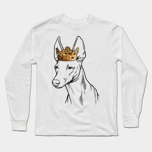 Cirneco dell'Etna Dog King Queen Wearing Crown Long Sleeve T-Shirt